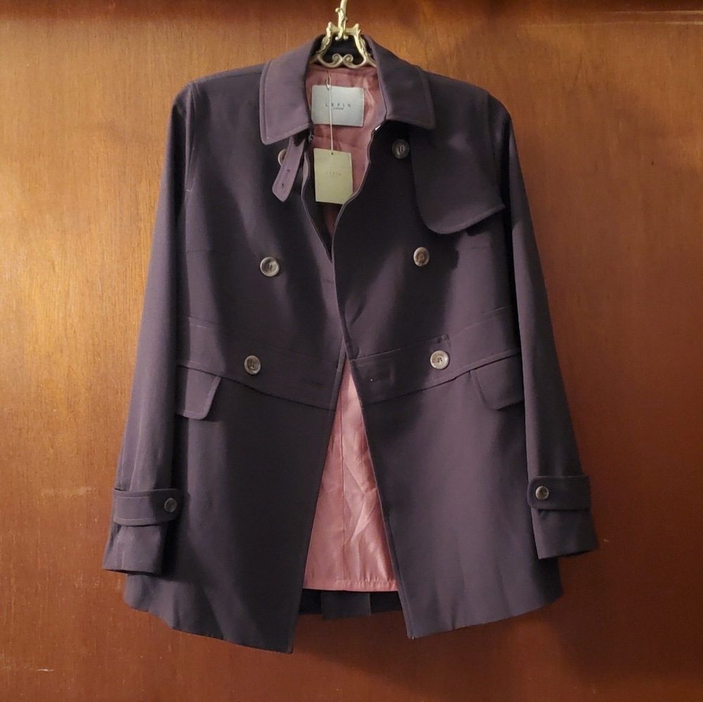 Lefin London dark purple peacoat